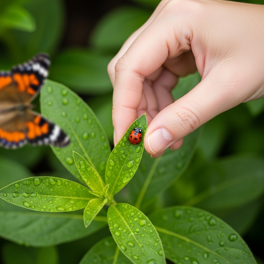 Volunteer counting pollinators during census event